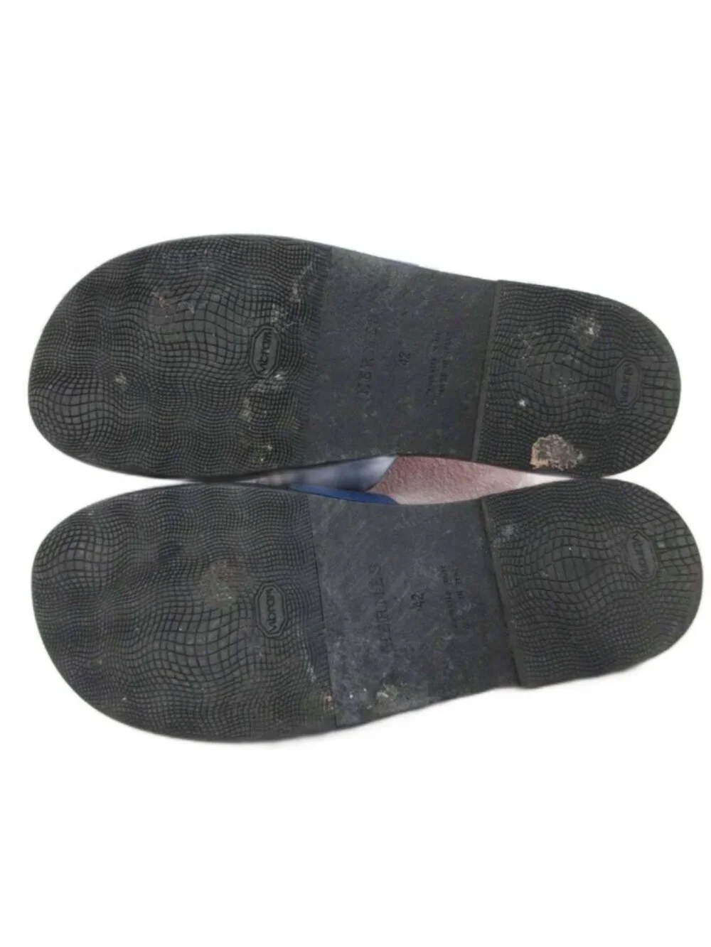 Hermes Izmir Logo Sandals Bicolor Leather 42 Blue
